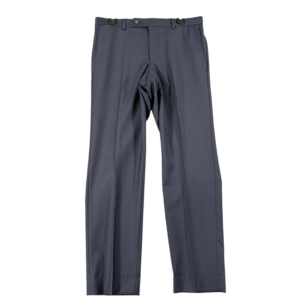 Ted Baker Jefferson Pant Mens 32x30 Navy Blue 100% Wool Dress Trousers Business